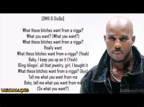 dmx what yall really want|what these biches want lyric.